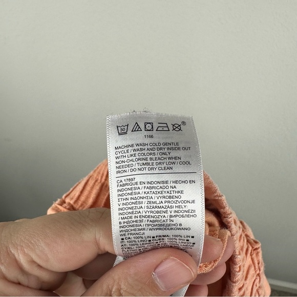 Athleta Orange Cabo 100% Linen 4” Athleisure Shorts Size 0 - Picture 5 of 6